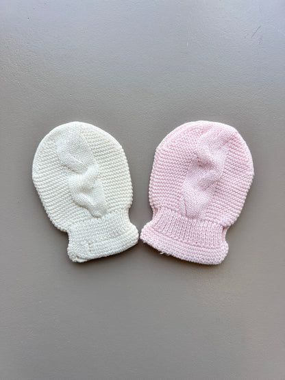Pink & Ecru Mitten Pack of 2 Pairs