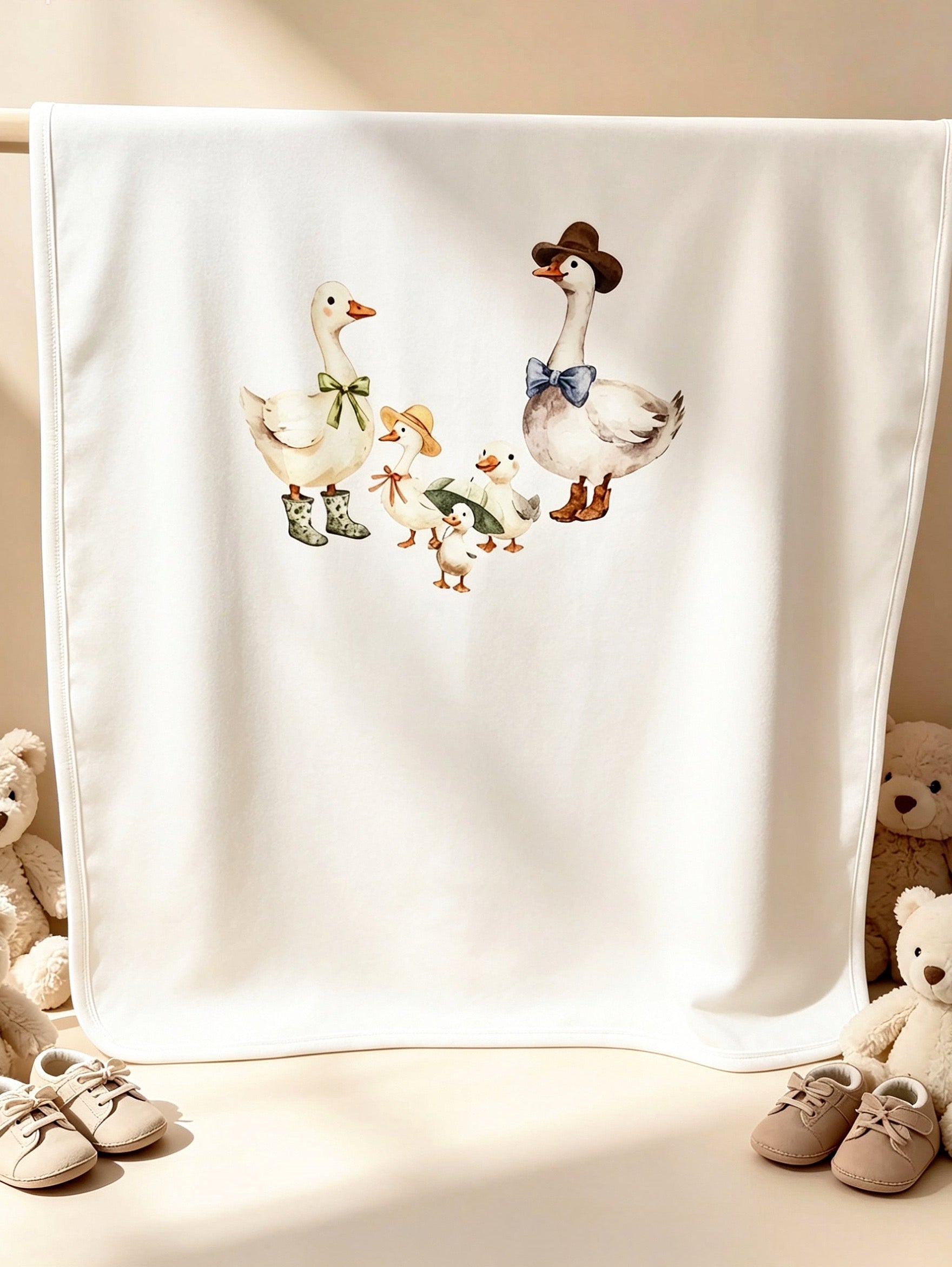 Nœud Blanc™ Organic Cotton Goose Blanket