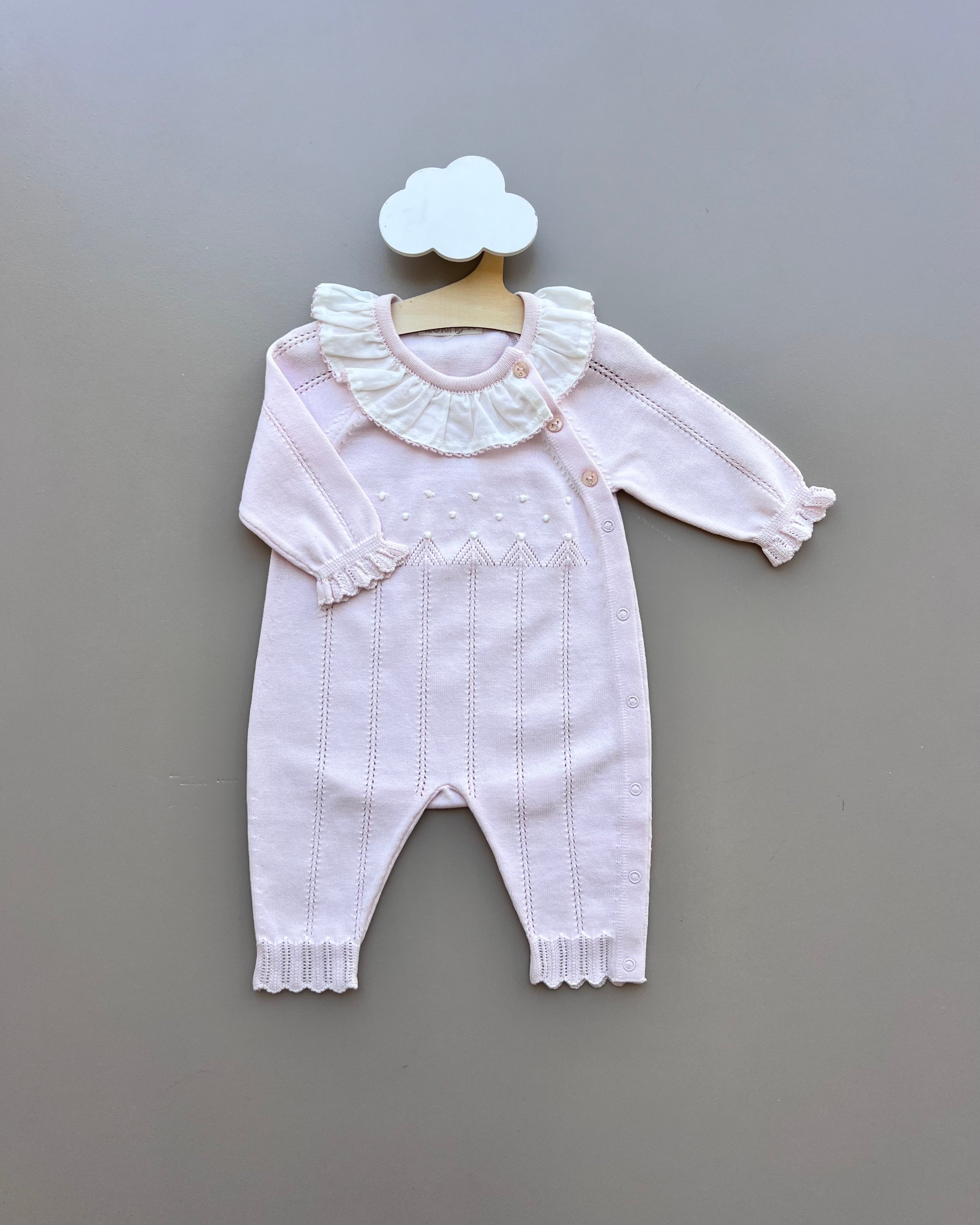 Organic Cotton Dotted Ruffles Overall