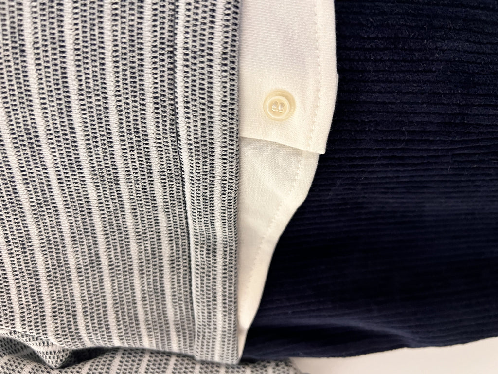 Navy & Gray Polo Velvet Footed Overall