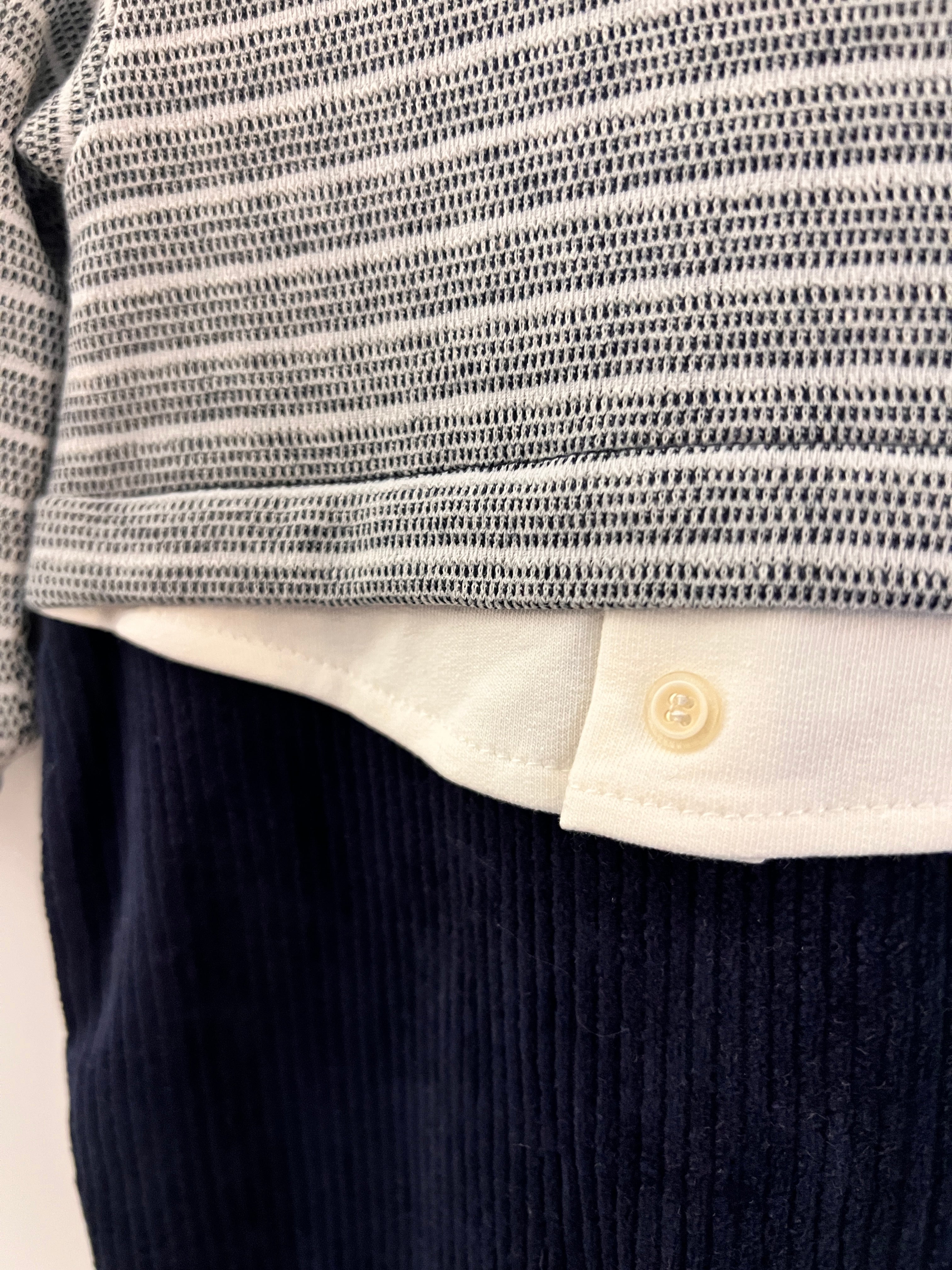 Navy & Gray Polo Velvet Footed Overall