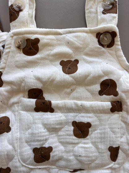 Teddy Fleece Winter Salopettes With Hat