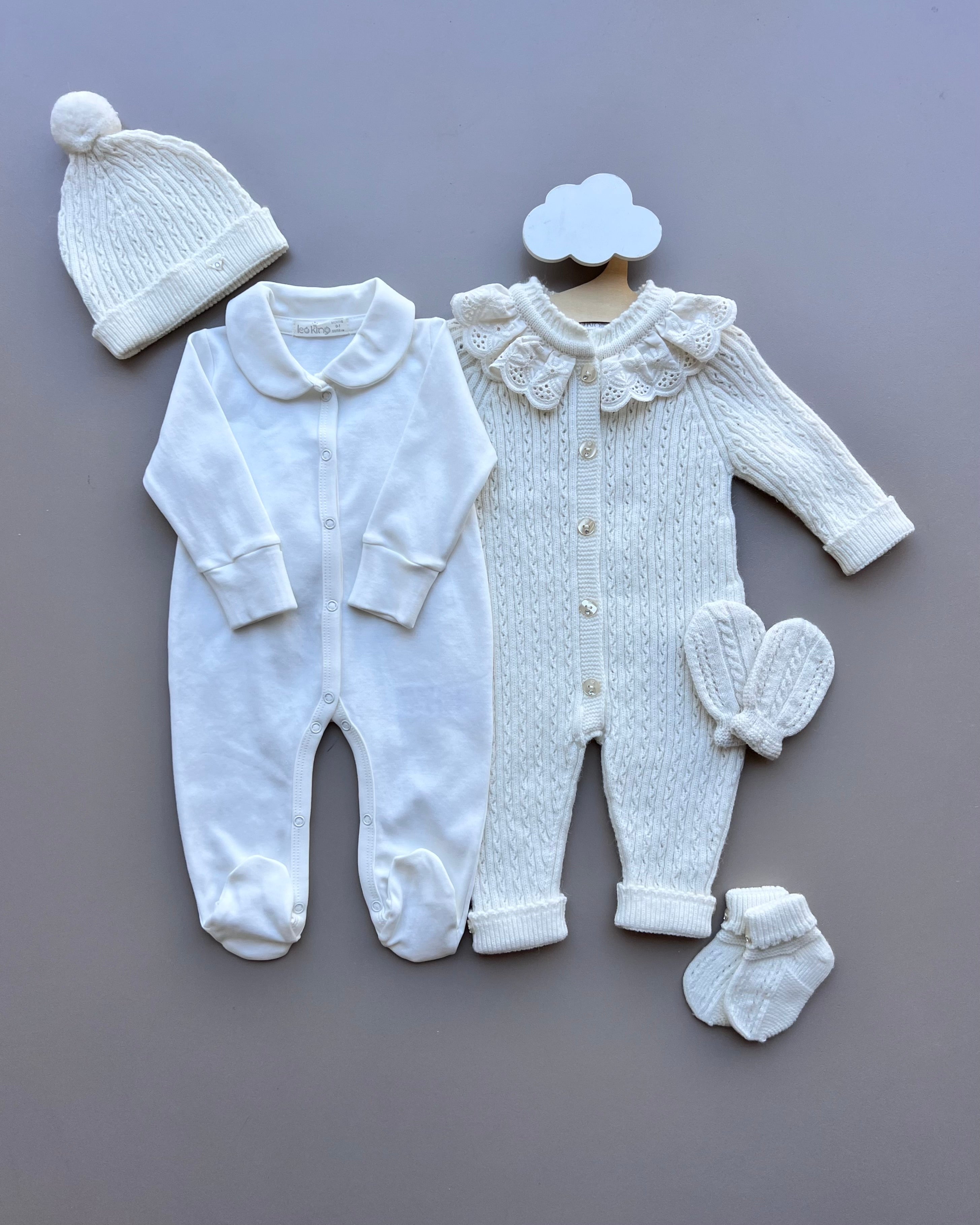 Merino Wool Ruffles Hospital Set 5 Pcs