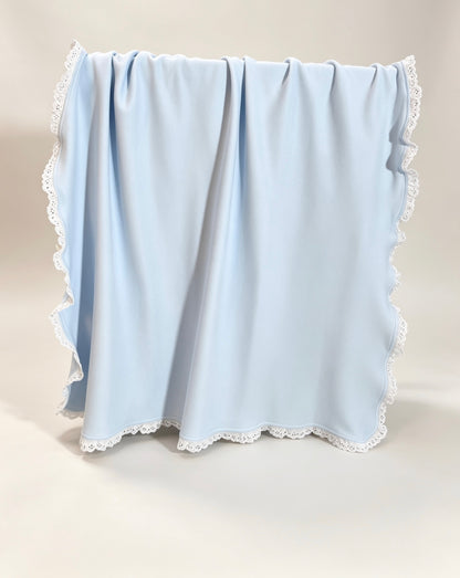 Nœud Blanc™ Organic Cotton Plain Ruffle Blanket