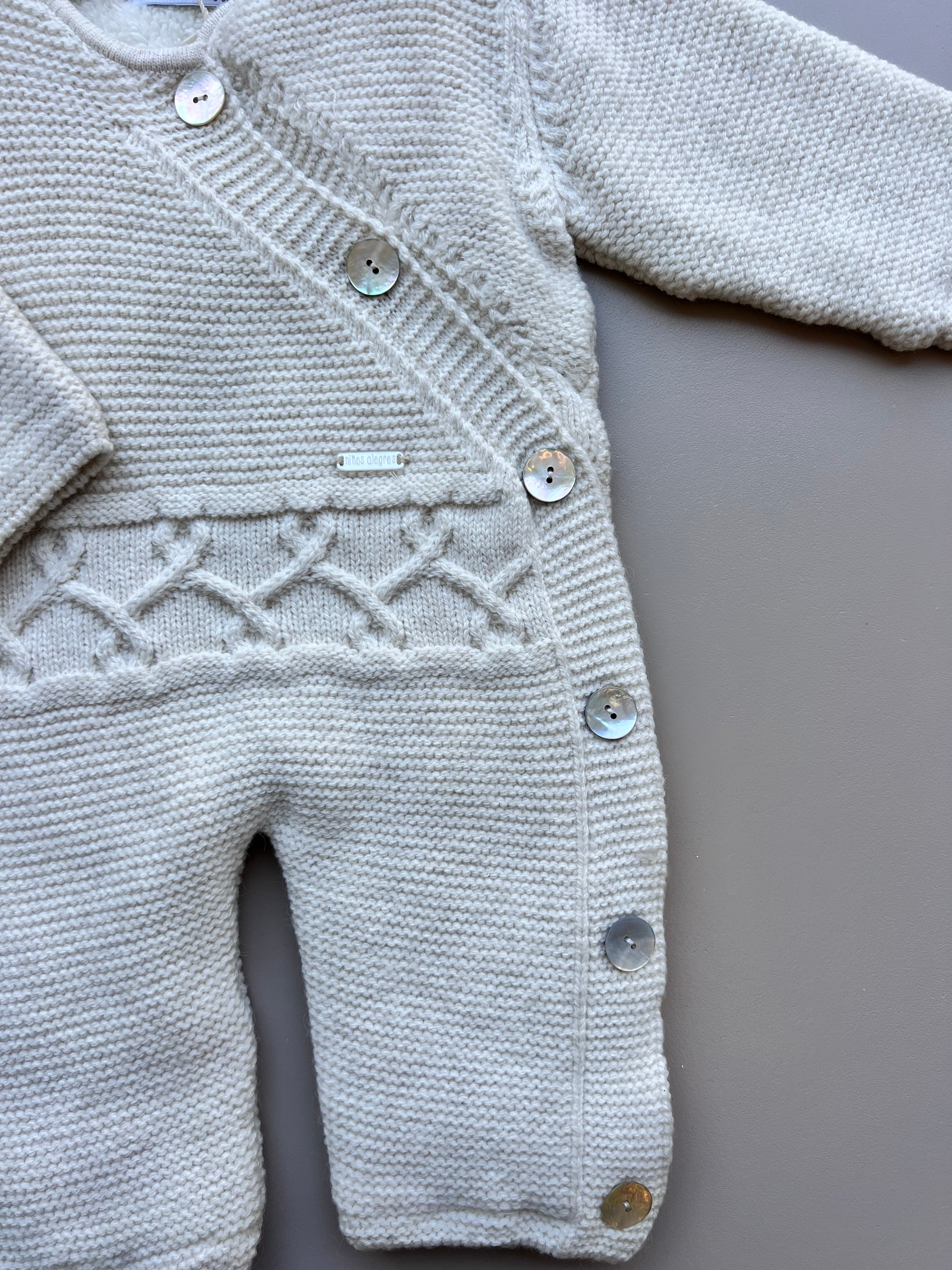 Ecru Thick Wool Fur Inside Overall