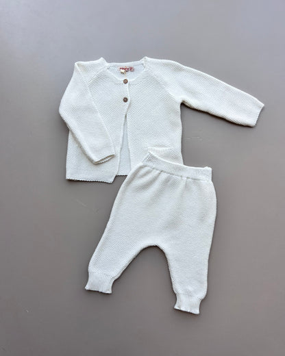 Off White Soft Wool 2Pcs Set