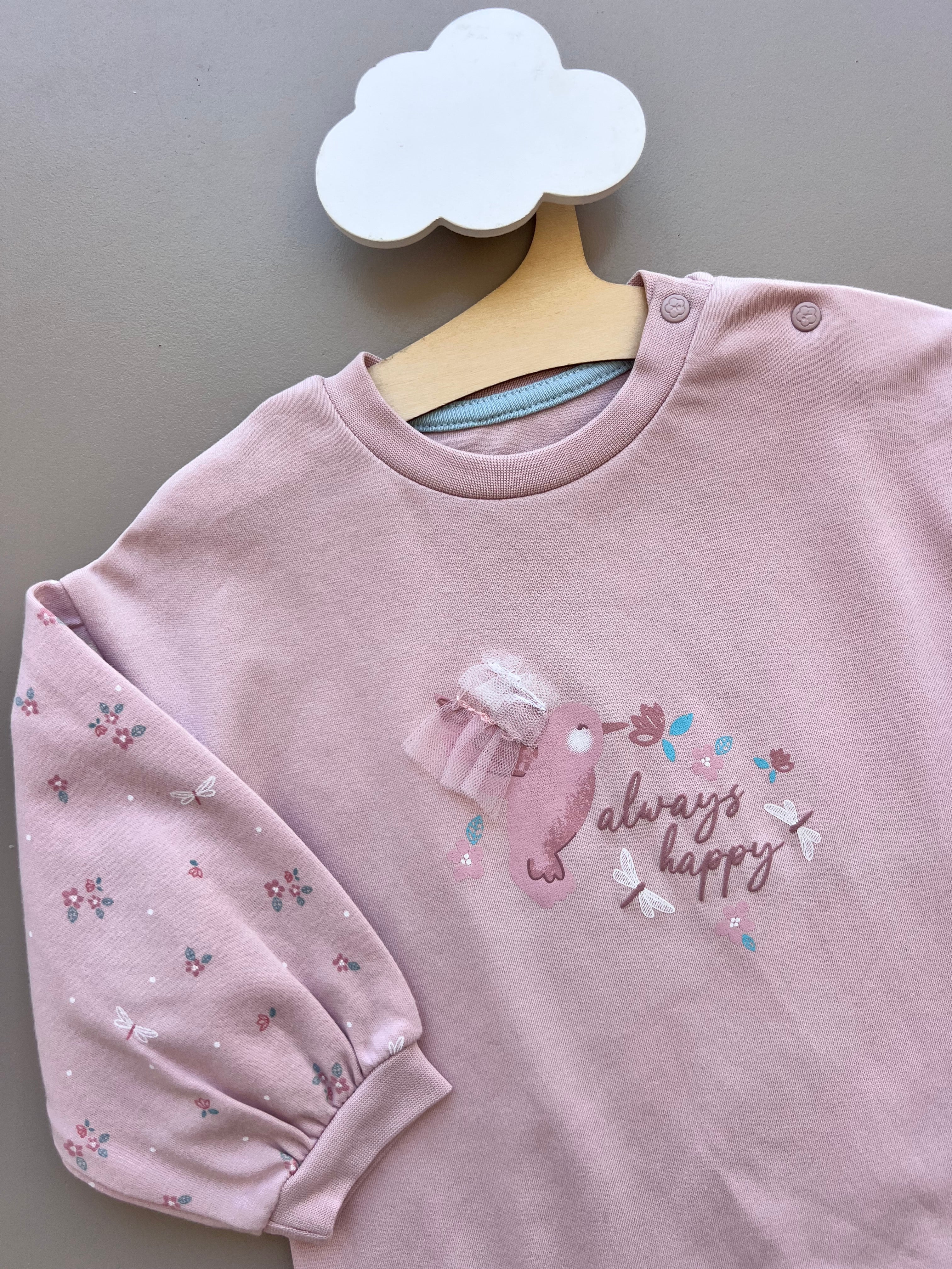 Pink Hoodie Always Happy Theme