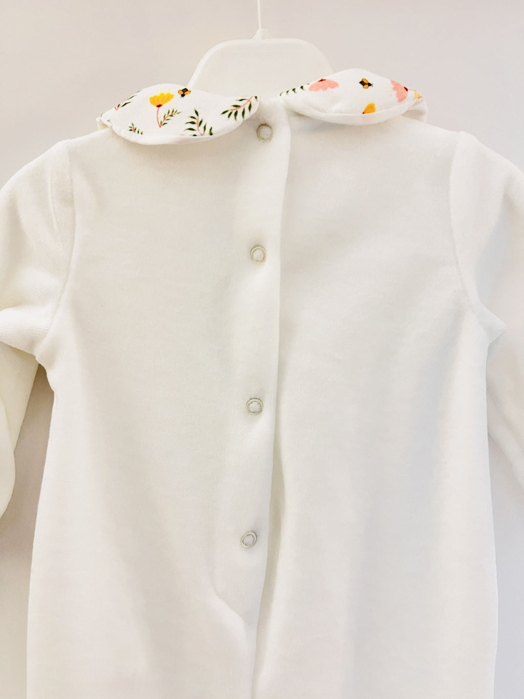 Flower Velvet Footed Overall