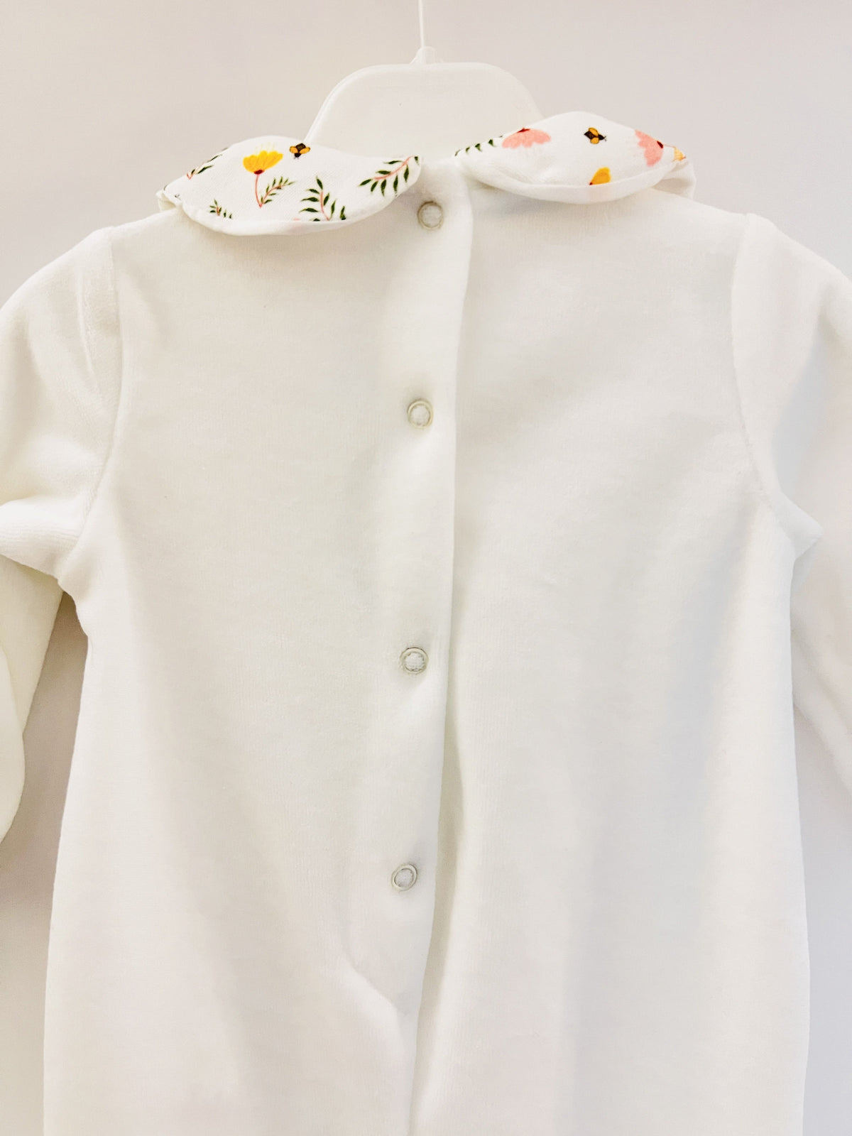 Flower Velvet Footed Overall