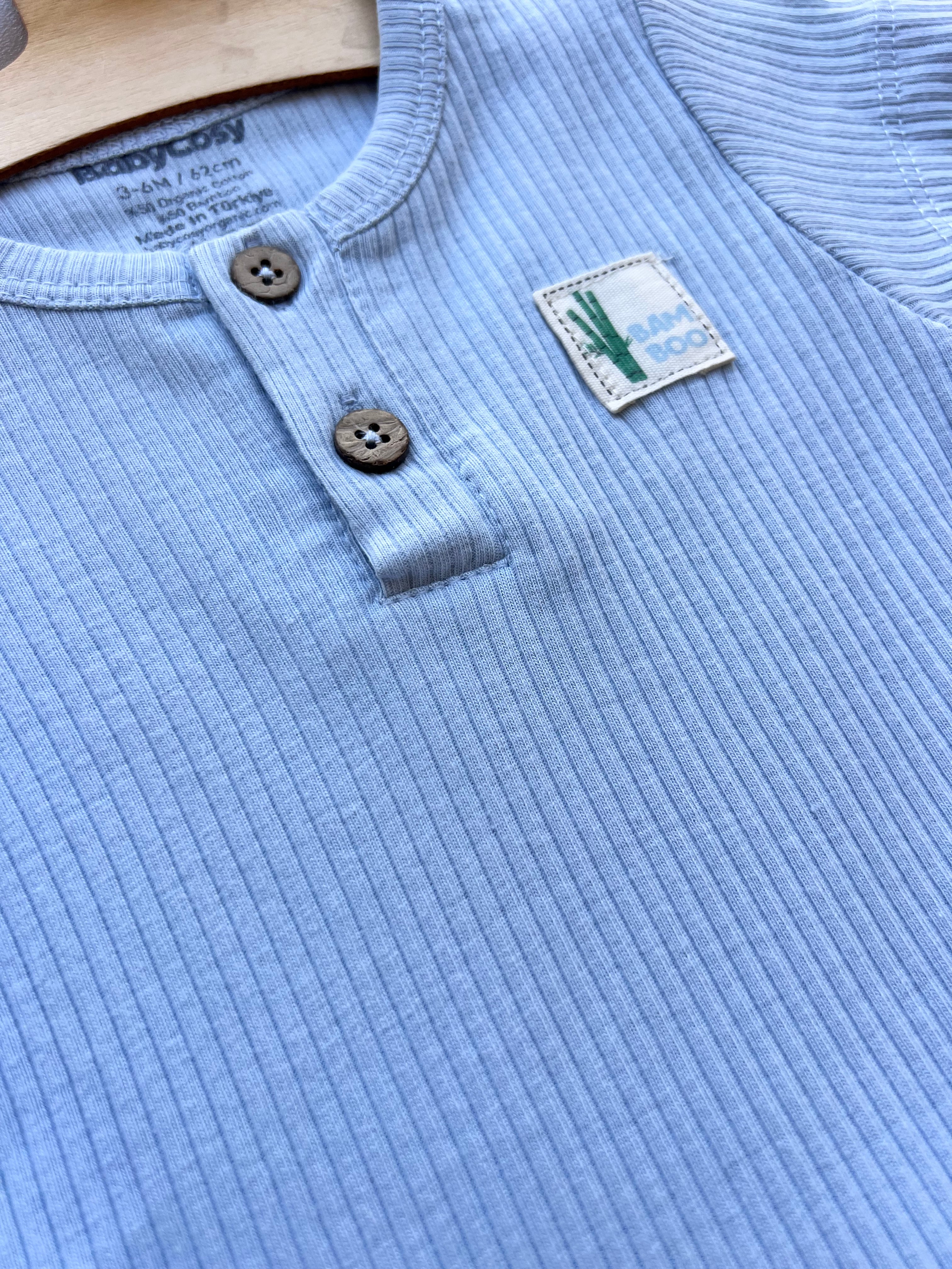 Blue Cotton Set Short Sleeves