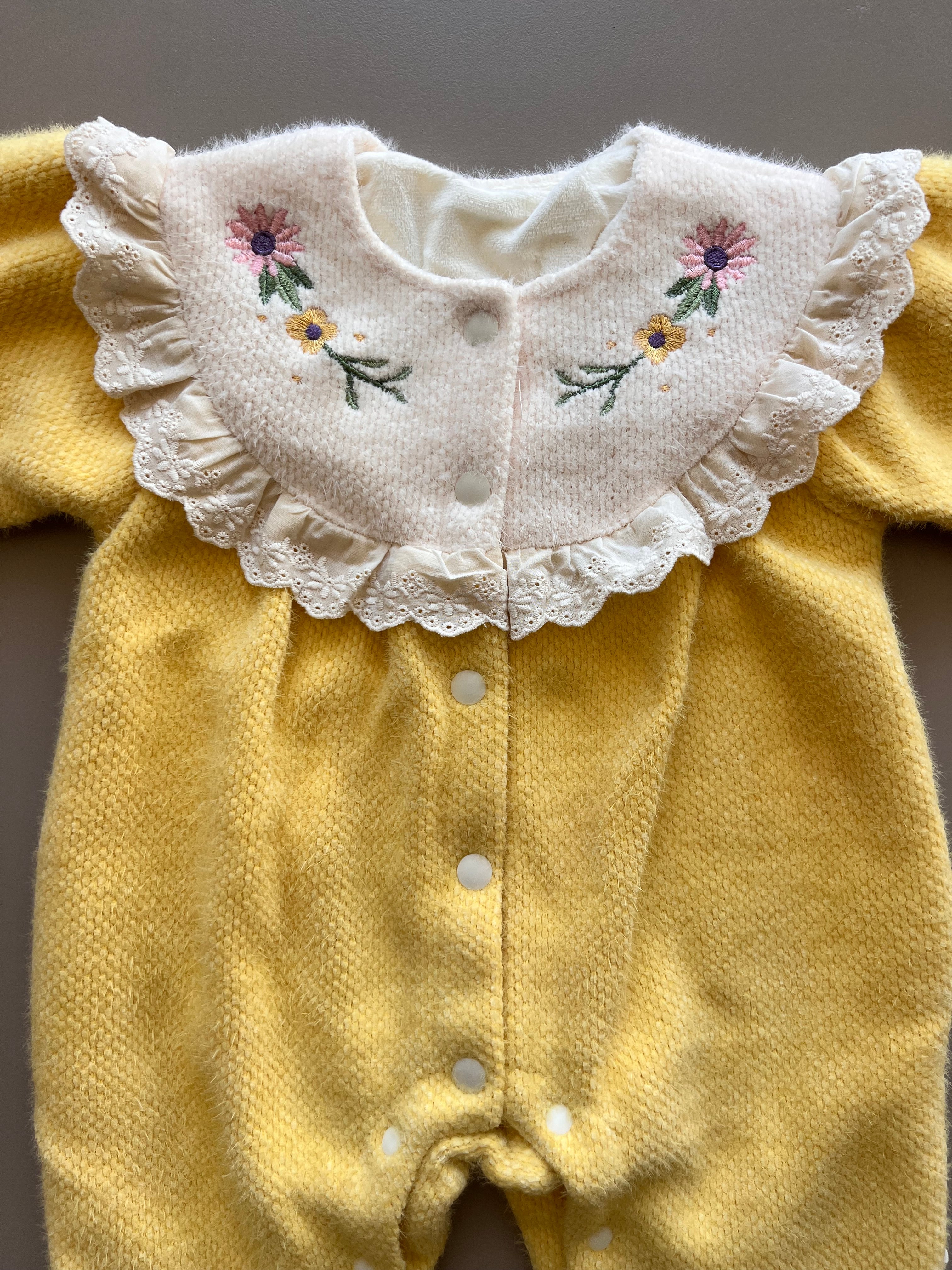Winter Flowers Collar Overall