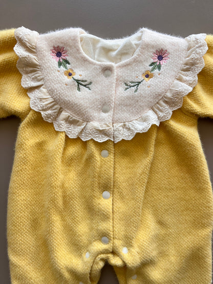 Winter Flowers Collar Overall