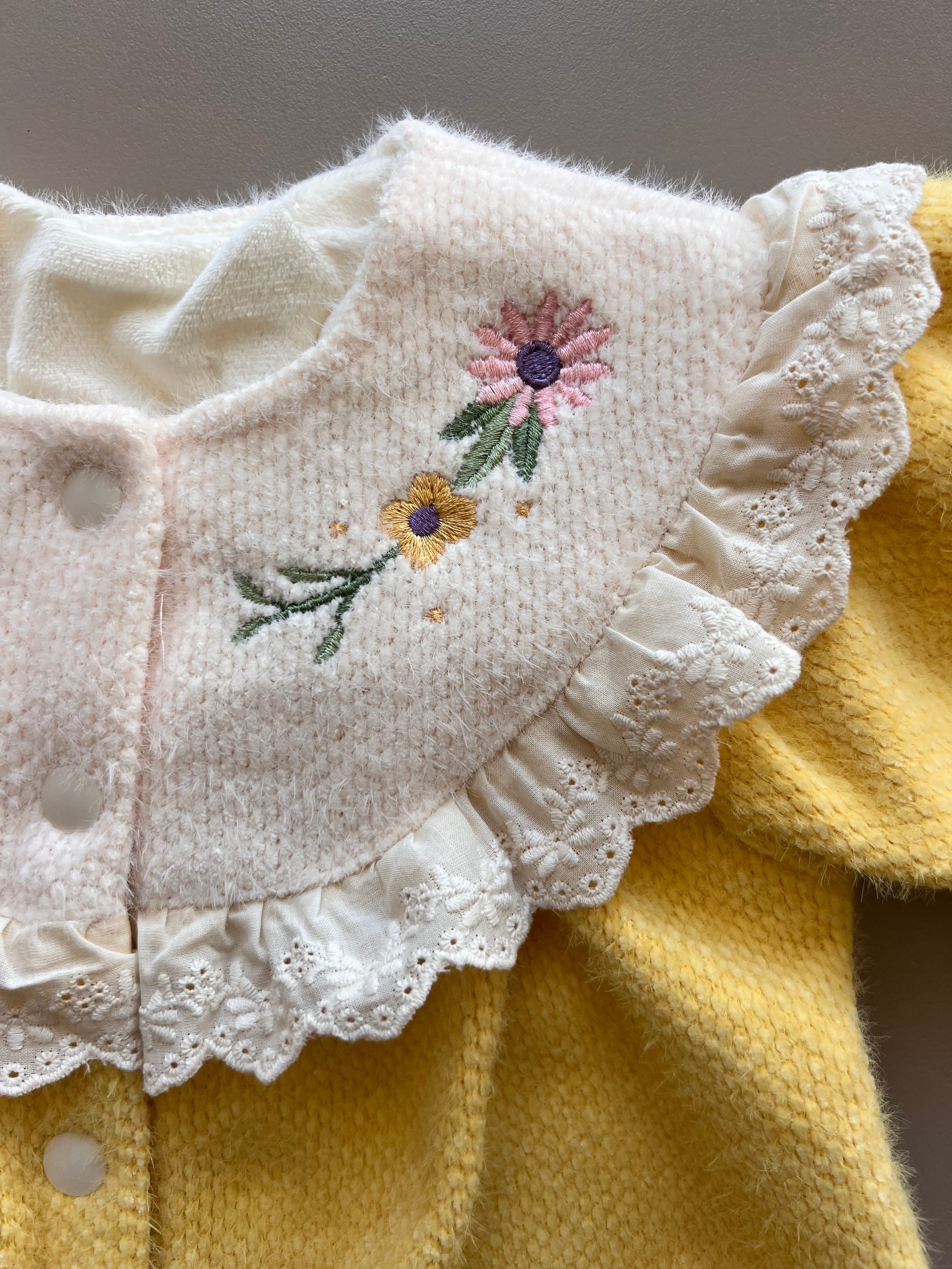 Winter Flowers Collar Overall