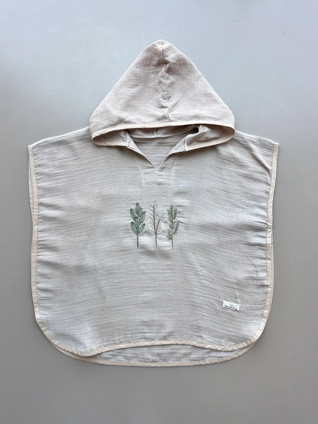 Beige Embroidered Ponchos