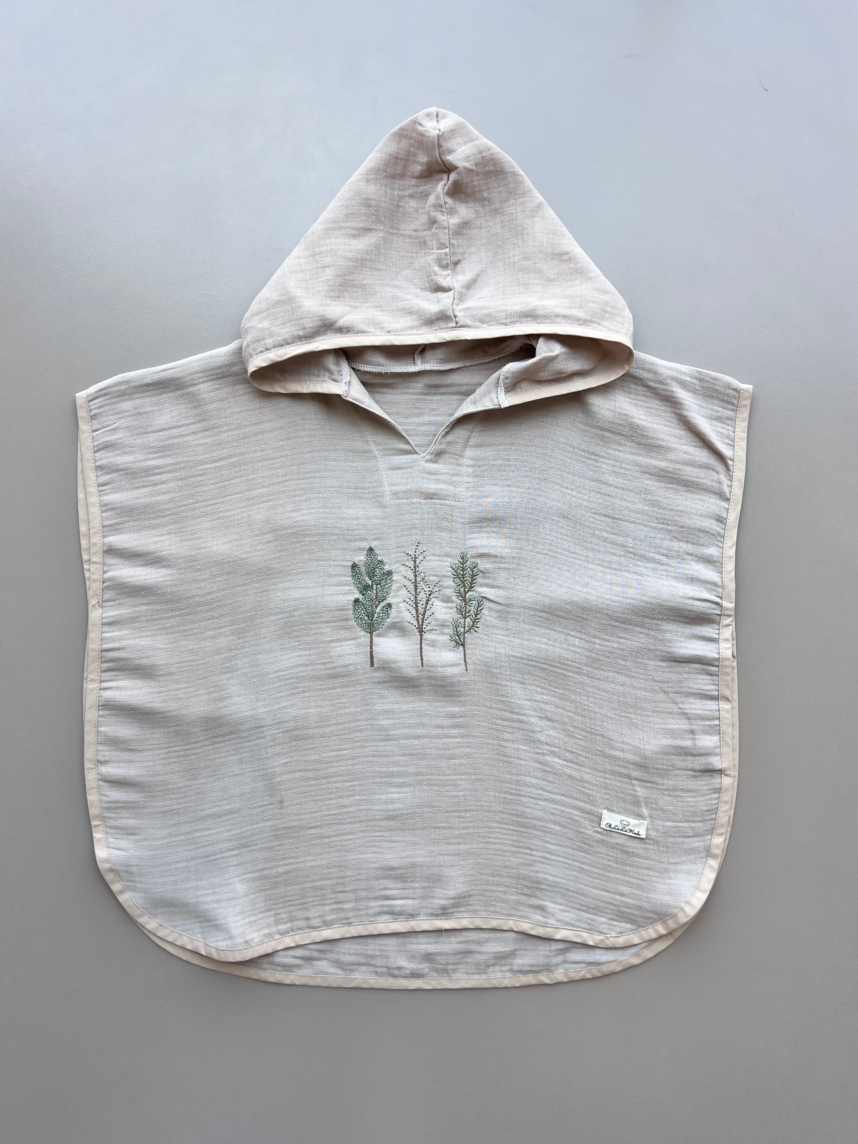 Beige Embroidered Ponchos