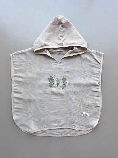 Beige Embroidered Ponchos