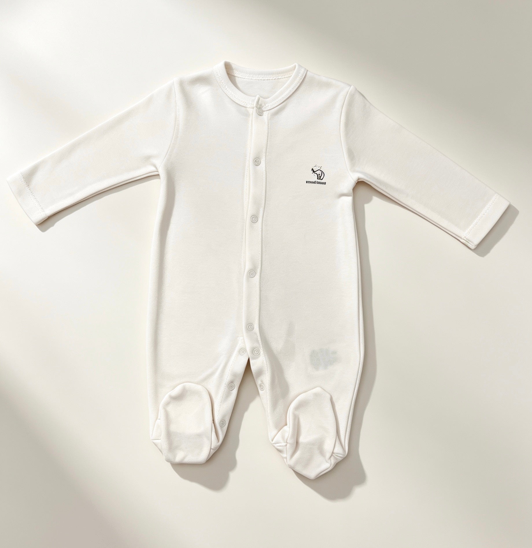 Nœud Blanc™ Organic Cotton Basic Footed Overall