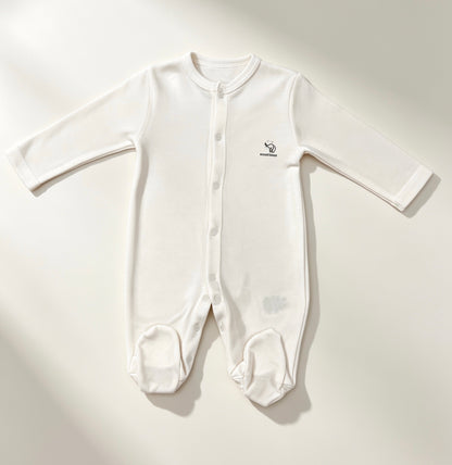 Nœud Blanc™ Organic Cotton Basic Footed Overall