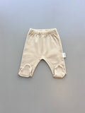 Beige Basic Footed Pants