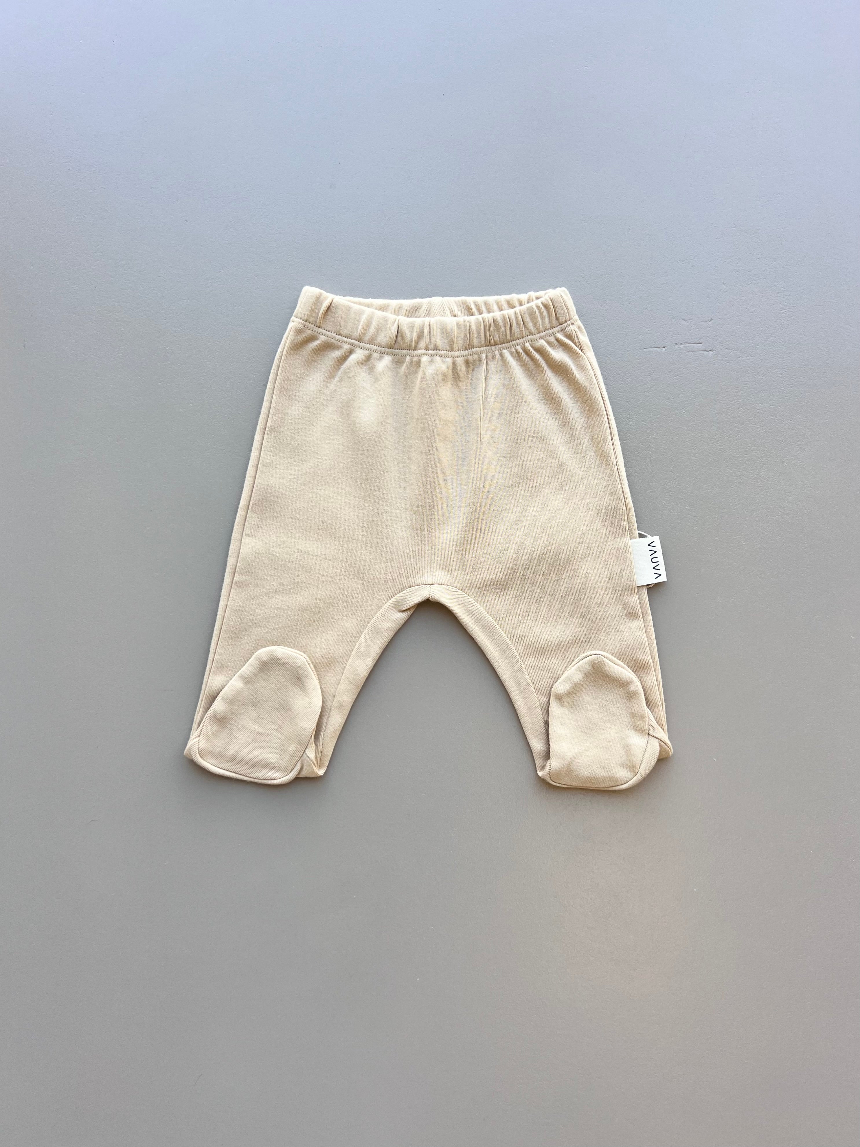 Beige Basic Footed Pants