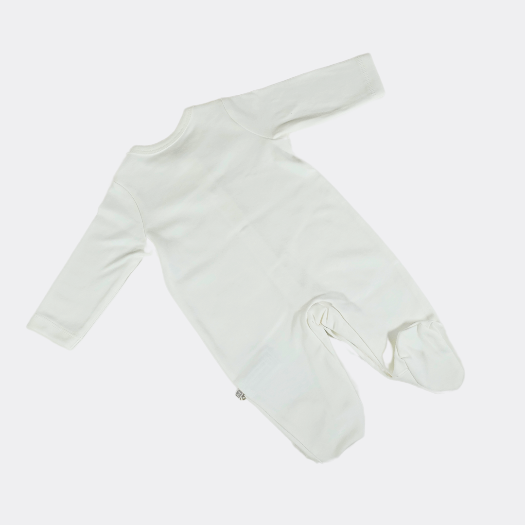 Off-White Organic Cotton Duck Overall with Enclosed Socks