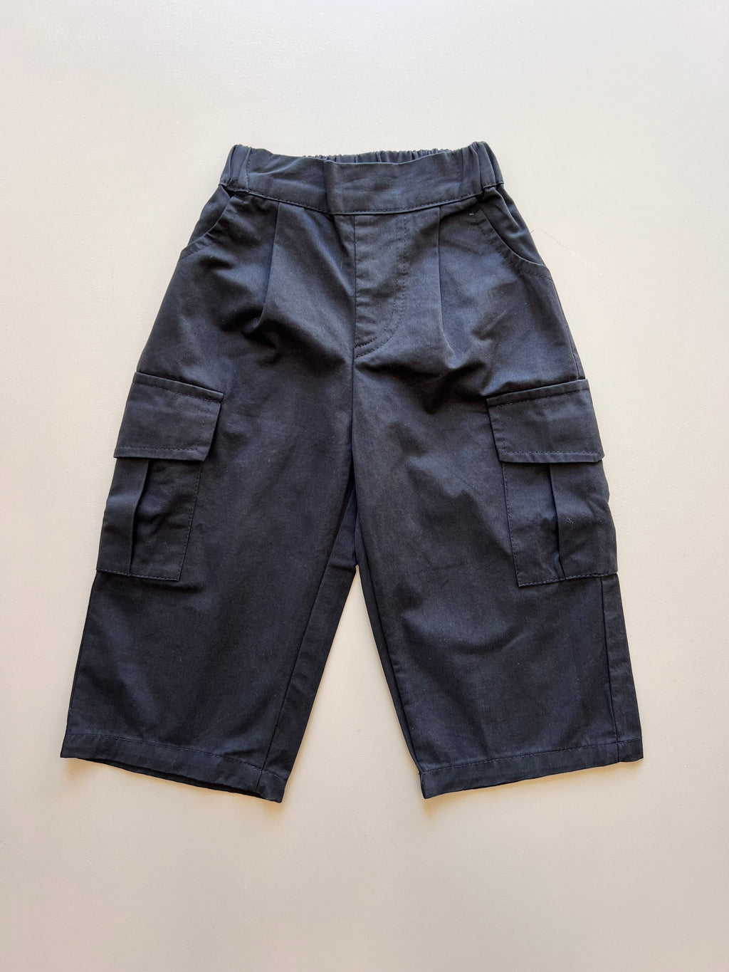 Black Cargo Wide Pants