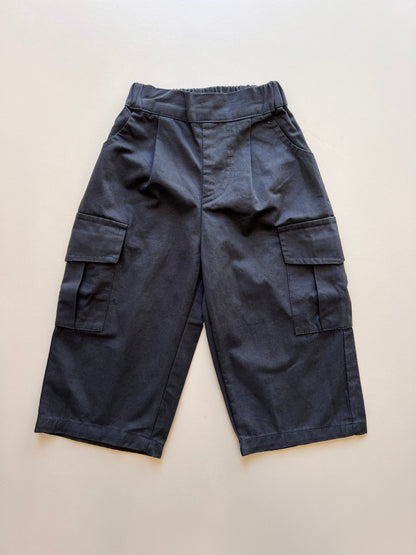 Black Cargo Wide Pants