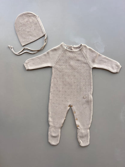 Cotton Footed Overall With Hat