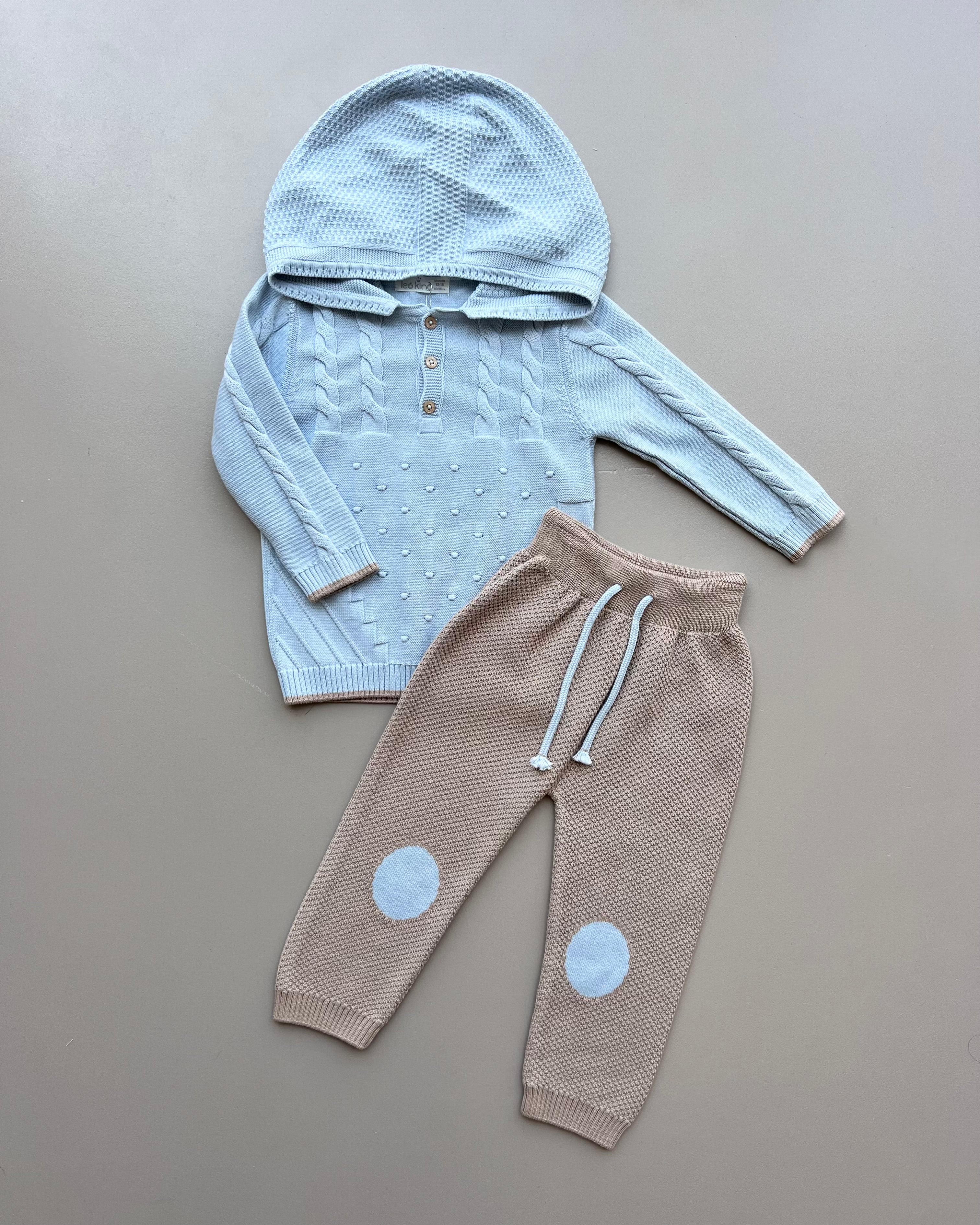 Blue and Beige Organic Cotton Set 2 pcs