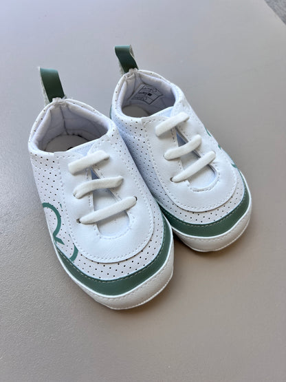 White And Green Sneakers for baby Girl