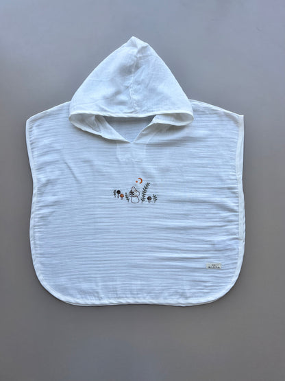 White Embroidered Ponchos