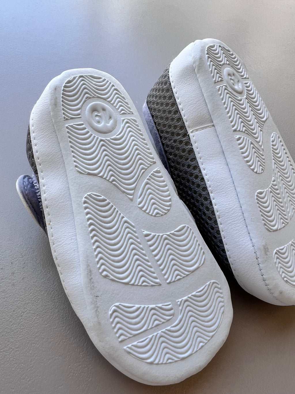 Grey And White Baby Breathable shoes