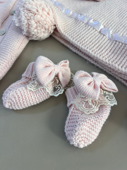 EAC Organic cotton Pink Fleece & Fur Thick Hospital Set 4 Pcs