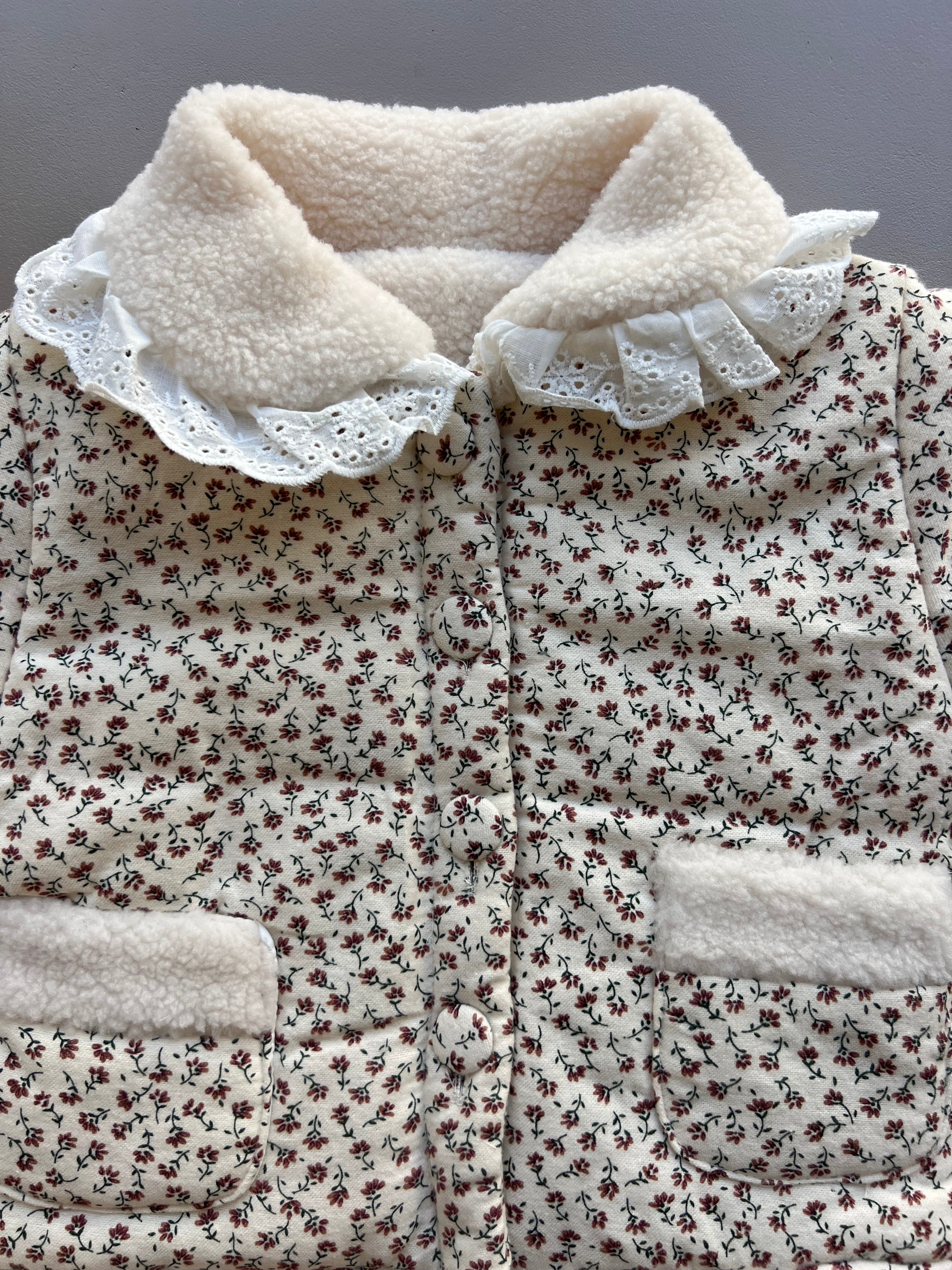 Fleece Flowers Winter Coat