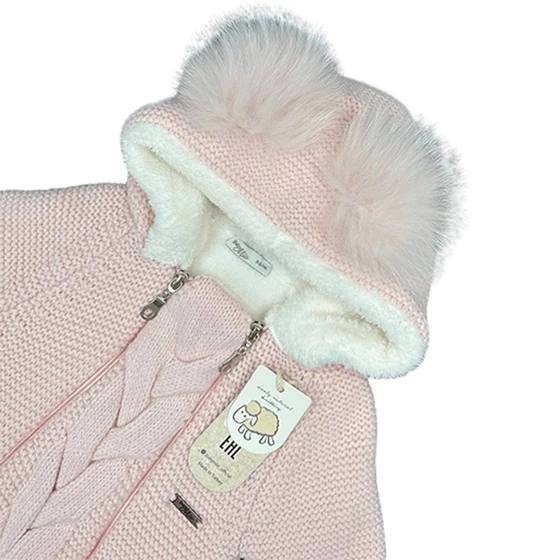 Pink Organic Wool Fur Inside Overall