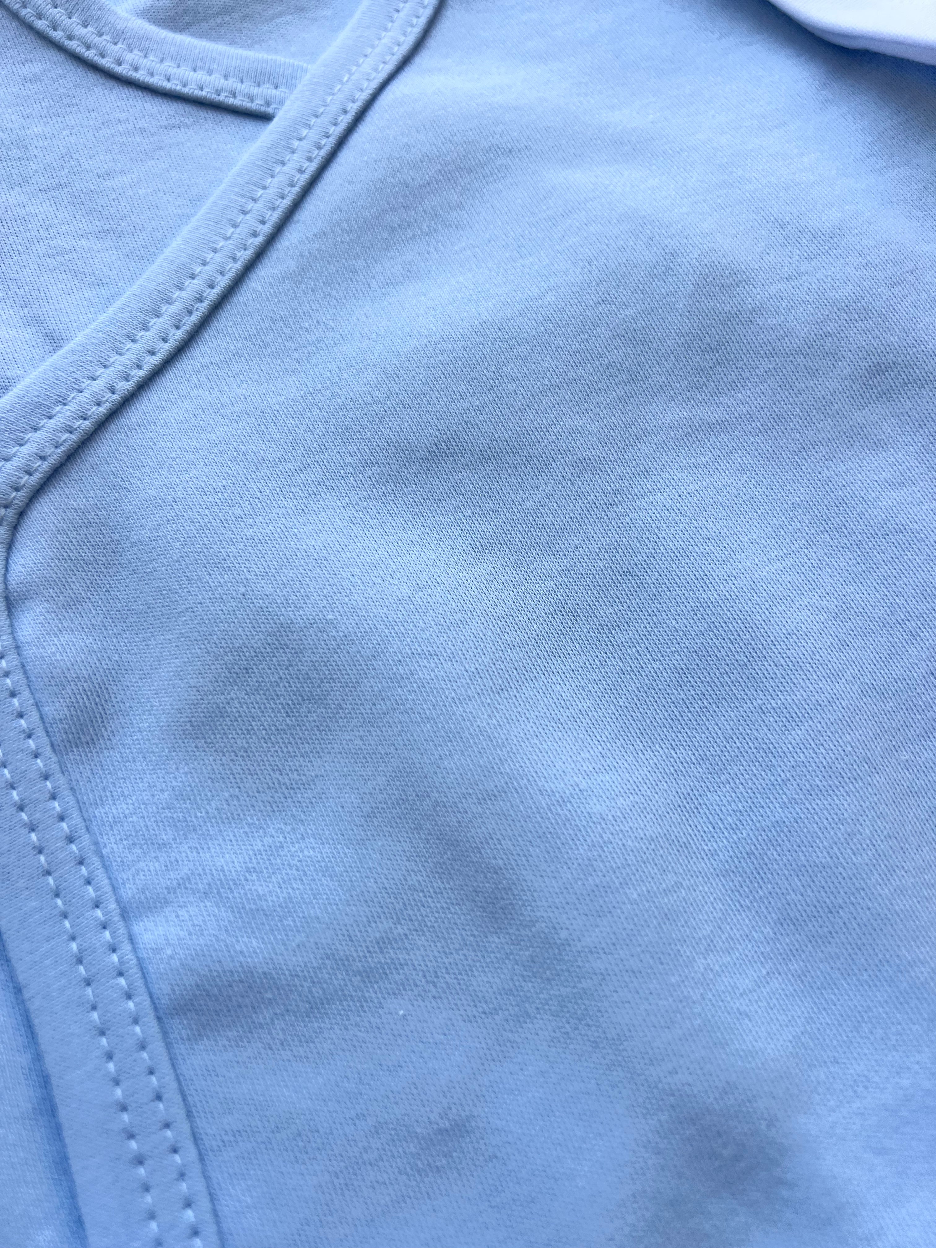 Blue & White GOTS™ Certified Organic Cotton Panda Double Breasted Body 3 Pcs Pack