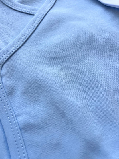 Blue & White GOTS™ Certified Organic Cotton Panda Double Breasted Body 3 Pcs Set