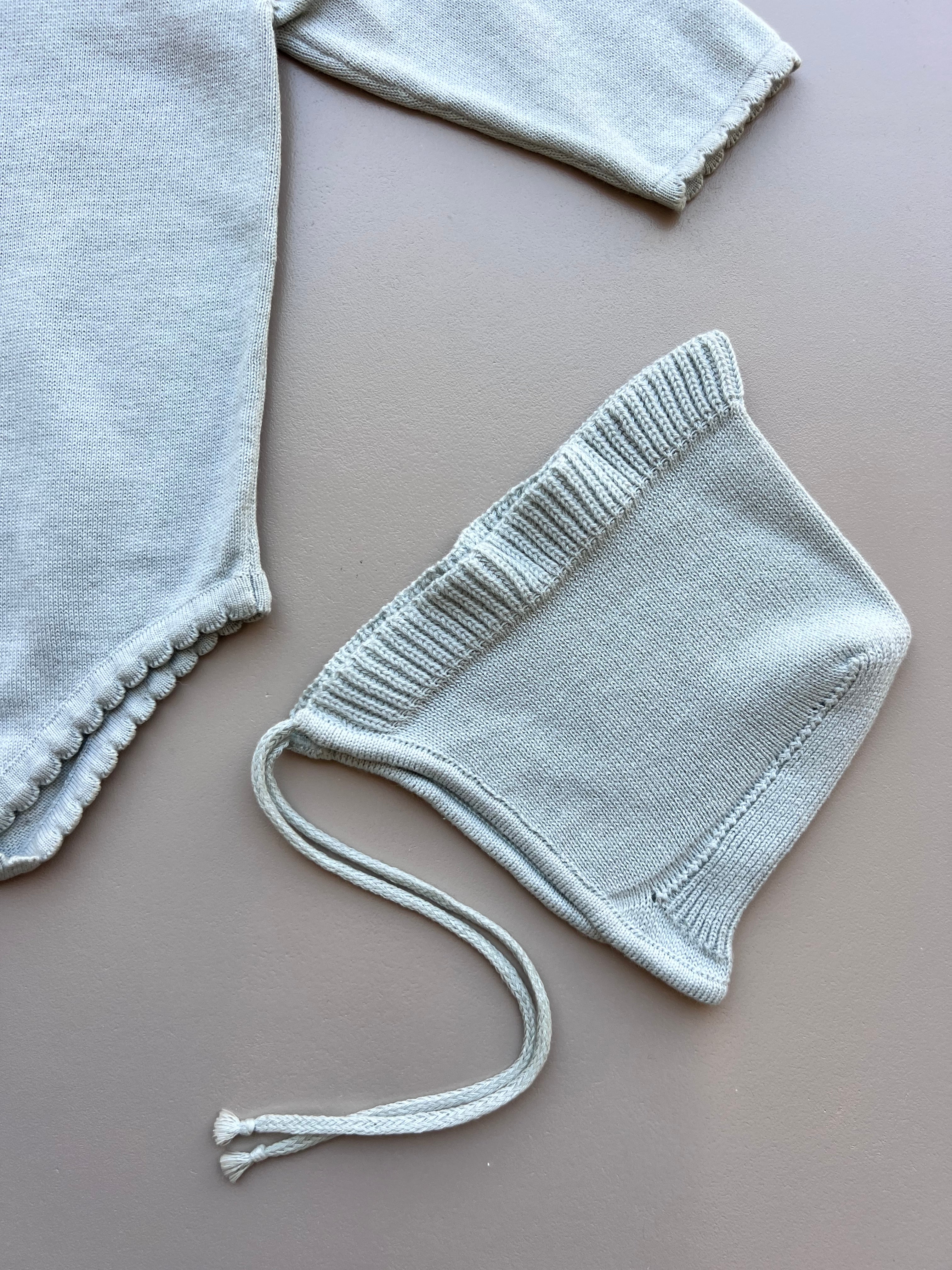 Khaki Thick Cotton Dentelle Collar Body with Hat 2Pcs Set