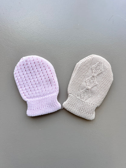 Pink & Brown Mitten Pack of 2 Pairs