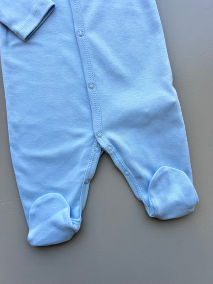 Light Blue GOTS™ Certified Organic Cotton Long Sleeves Overall