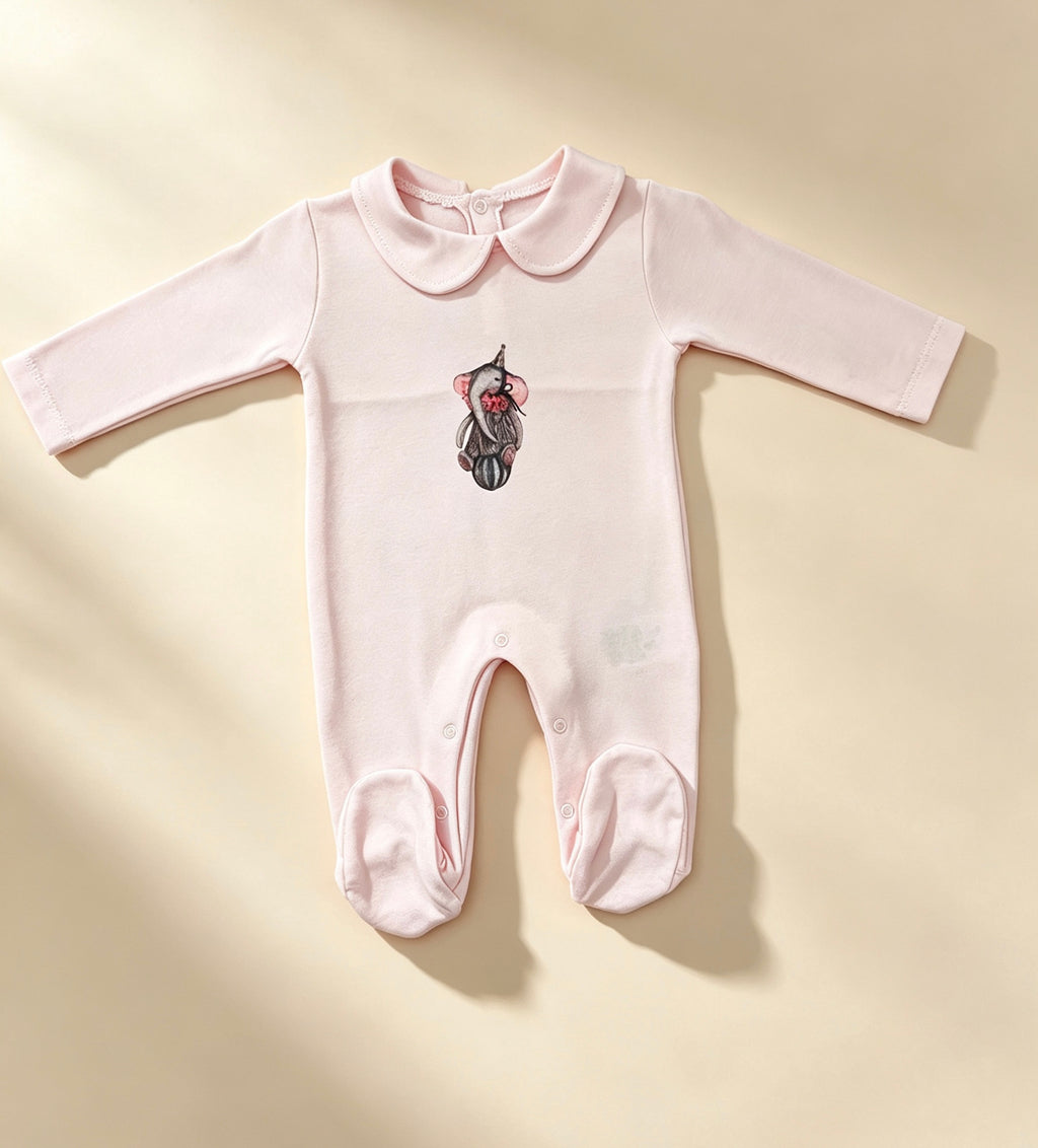 Nœud Blanc™ Organic Cotton Polo Elephant Footed Overall