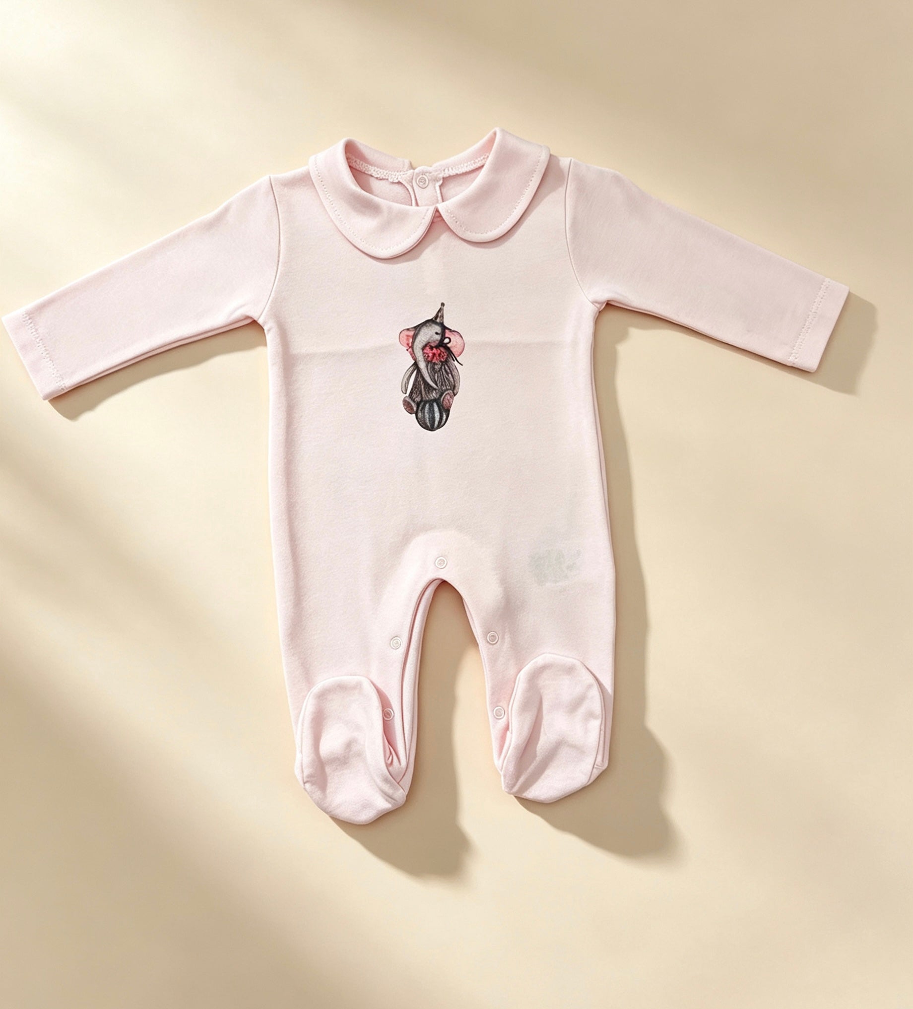 Nœud Blanc™ Organic Cotton Polo Elephant Footed Overall