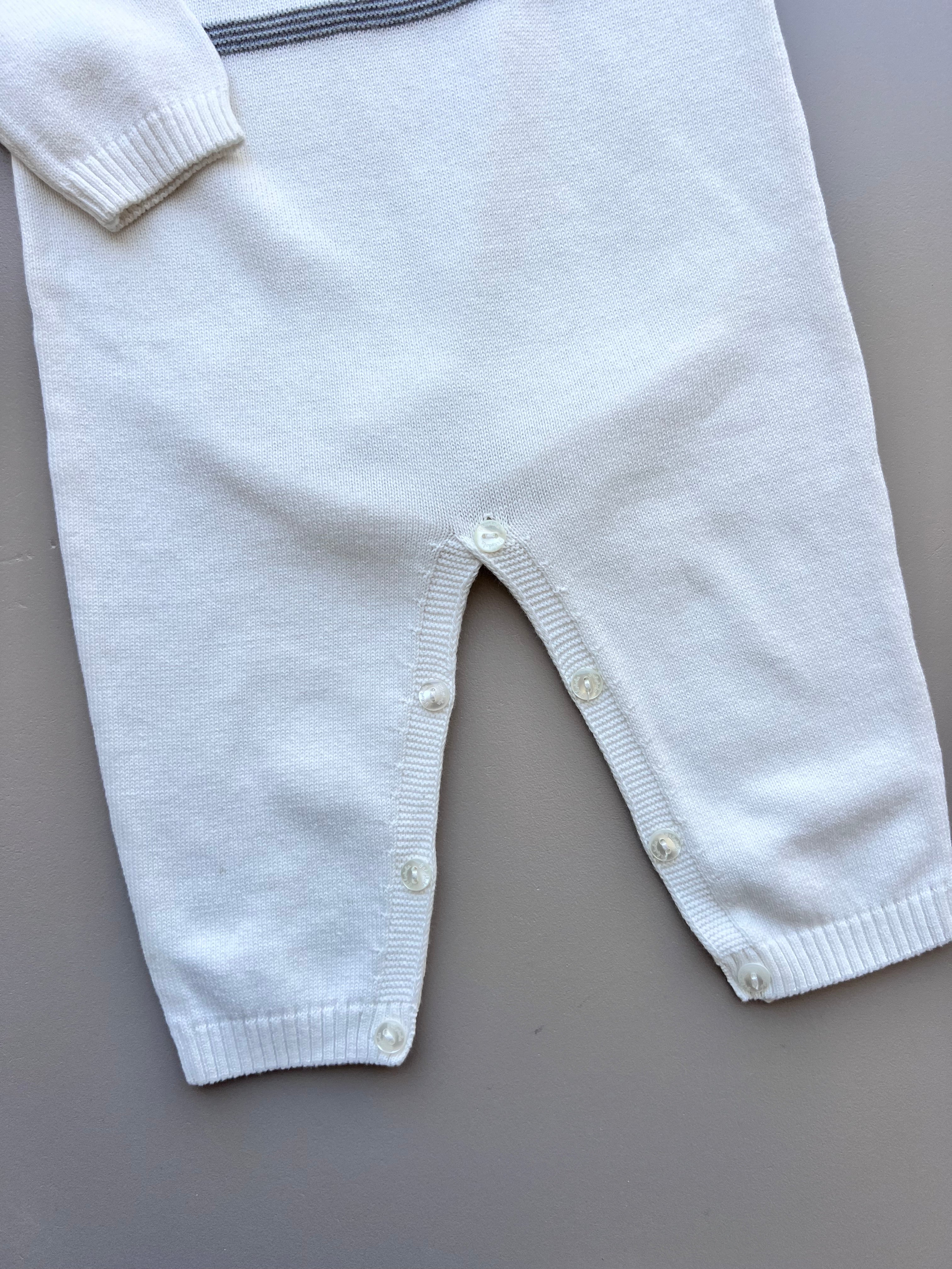 Off White / Gray Polo Organic Cotton Overall