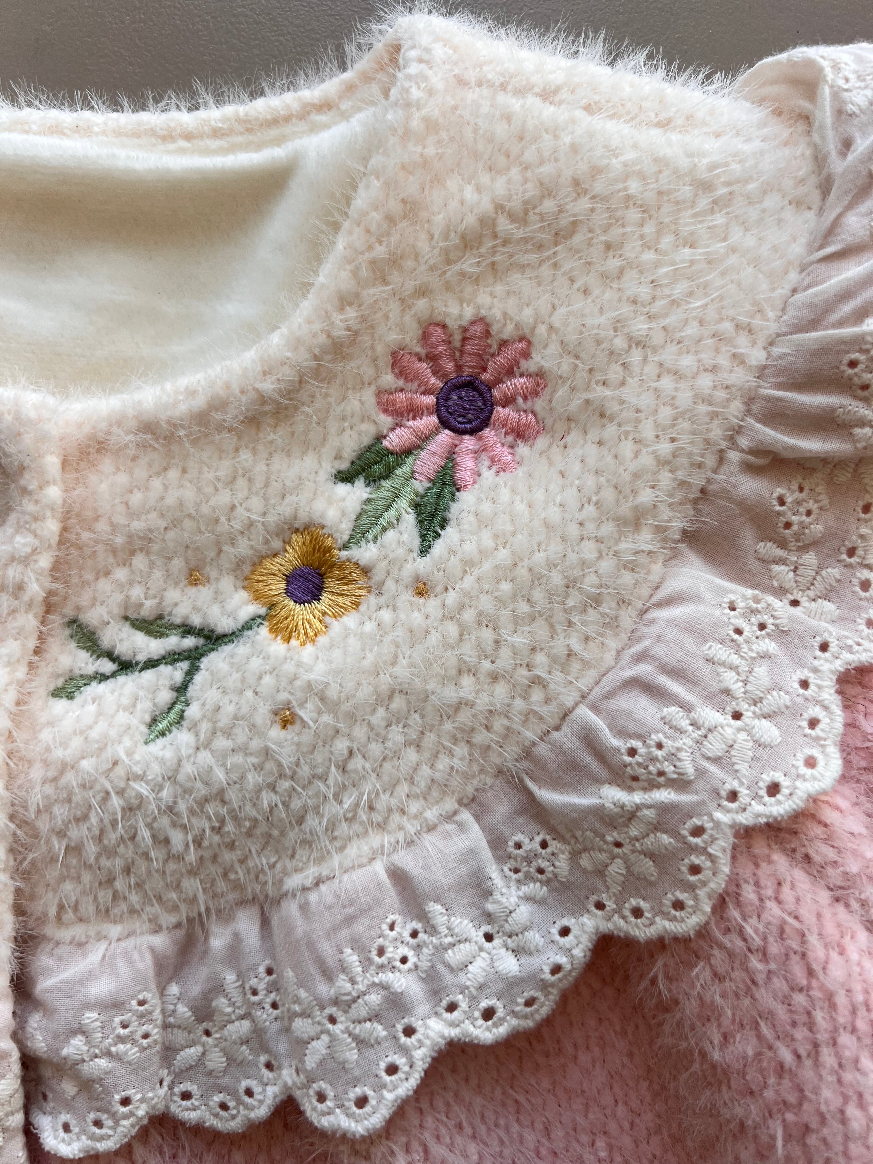Winter Flowers Collar Overall