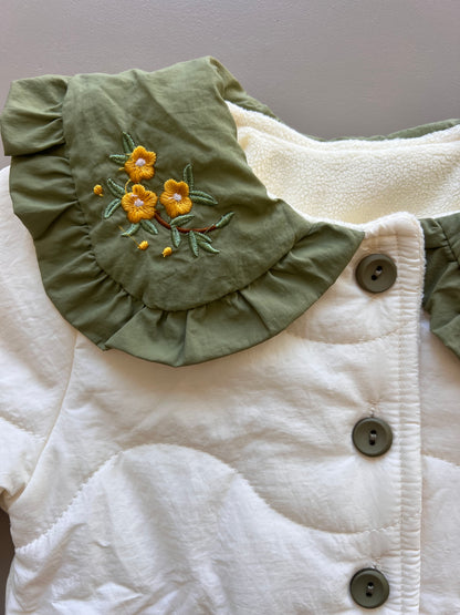 Thermal Waterproof Flower embroidered Winter Coat