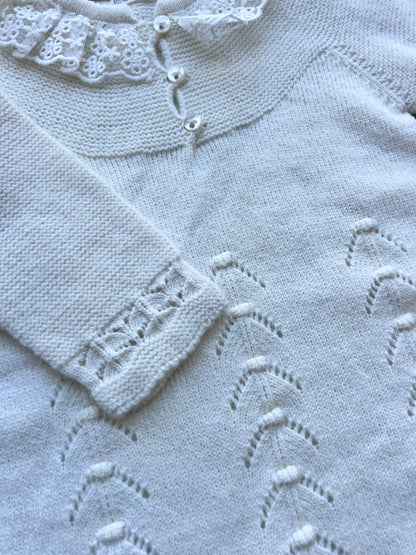 Off-White Ruffle Natural Wool Overall
