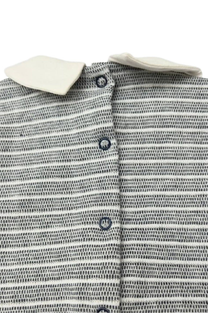 Navy & Gray Polo Velvet Footed Overall