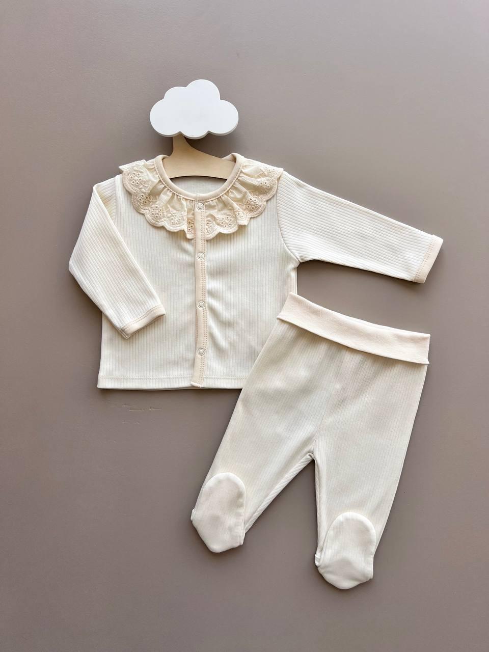 Light Beige Ruffuls 2 Pcs - La Farandole Paris