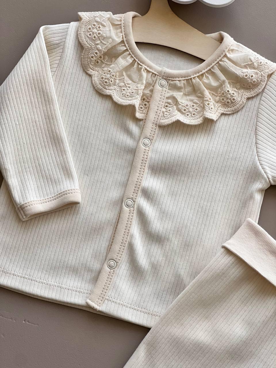 Light Beige Ruffuls 2 Pcs - La Farandole Paris