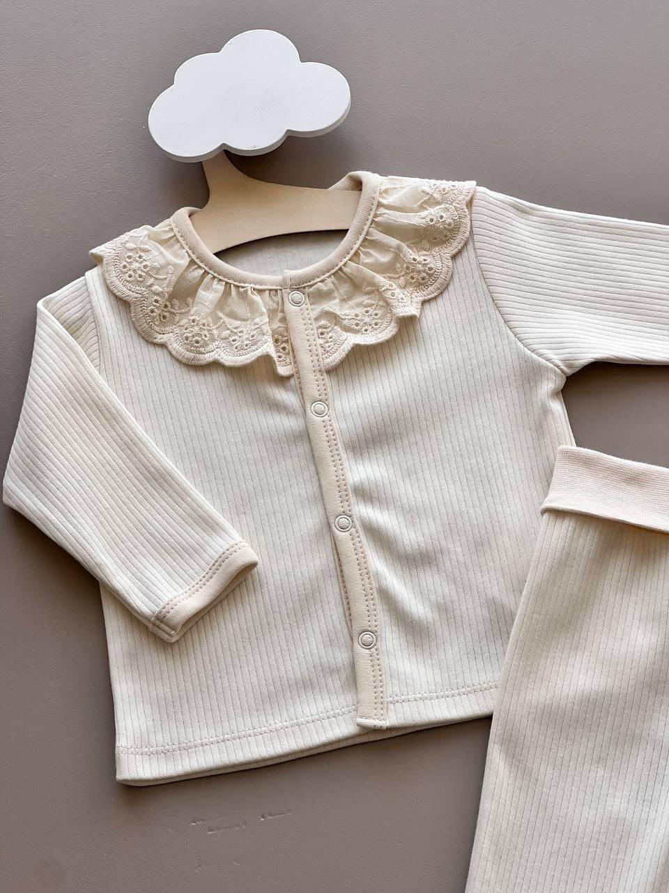 Light Beige Ruffuls 2 Pcs - La Farandole Paris